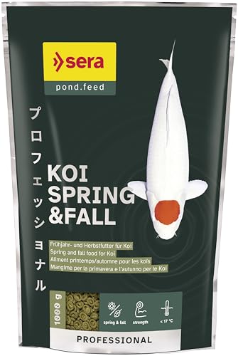 sera KOI Professional | Frühjahr/Herbstfutter 1000 g | Leicht verdaulich unter 17°C | Stärkt Immunsystem | Co-Extrusion Verfahren | Krankheitsvorbeugung | Optimale Winter-Vorbereitung für Teichfische von sera