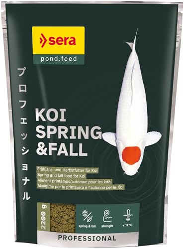 sera KOI Professional | Frühjahr/Herbstfutter 2200 g | Leicht verdaulich unter 17°C | Stärkt Immunsystem | Co-Extrusion Verfahren | Krankheitsvorbeugung | Optimale Winter-Vorbereitung für Teichfische von sera