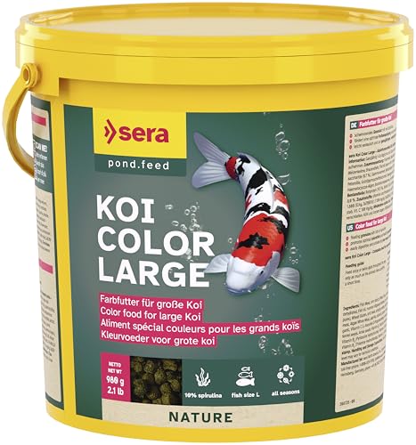 sera (07025) Koi Color Nature Large 3,8 Ltr. EIN natürliches Farbfutter mit 10% Spirulina für farbenprächtige Koi ab 25 cm, Koi Futter ohne Farb- & Konservierungsstoffe von sera