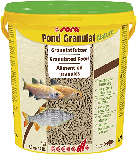 sera Pond Granulat Nature 21 Liter (3,5 kg) - Das Granulatfutter für größere Teichfische von sera