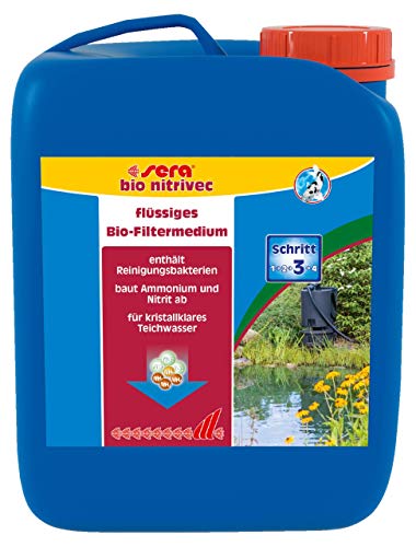 sera Pond Bio nitrivec 2,5 Liter - Das Flüssigfiltermedium der Extraklasse Flüssiges Biofiltermedium Enthält Reinigungsbakterien Für kristallklares Wasser von sera