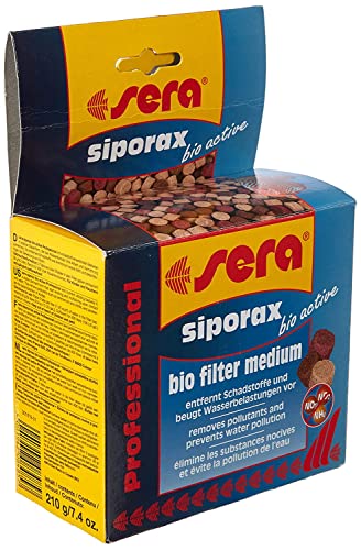 sera siporax bio active 210g (für 400l) die neue Art der Wasseraufbereitung, reduziert schon nach 24h Ammonium, Nitrit, Nitrat und ist ein selbst reinigendes Hochleistungsfiltermedium in Tabellenform von sera