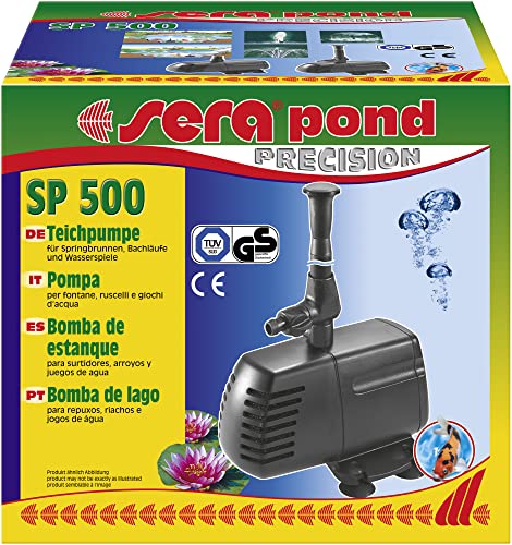 sera 30020 pond SP 500 Teichpumpe (750 l/h bei 18 Watt mit Hmax: 1,0 m) für kleine Filtersysteme und als Springbrunnenpumpe im Teich geeignet von sera