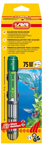 sera Aquarium-Regelheizer 50W | Schockresistentes Quarzglas | Sicherheitsschaltung | Für Süß- & Meerwasser | Schutzkorb gegen Verbrennungen | Für 30-50L Aquarien | Vollständig untertauchbar von sera
