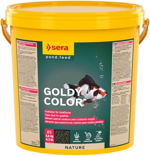 sera Goldy Color Spirulina Nature 10l - Farbfutter für Goldfische mit 10% Spirulina, Goldfischfutter für den Teich mit hoher Futterverwertbarkeit und somit weniger Algen von sera