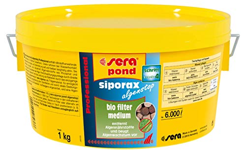 sera siporax pond algenstop Professional 1kg(für 6000l) biologischer Algenvernichter Teich mit Bakterien gegen Fadenalgen & Schwebealgen,grünes Wasser,Fadenalgenvernichter & Schwebealgenvernichter von sera