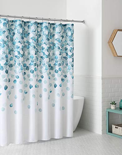 Serafina Home Moderner Duschvorhang aus Stoff für Badezimmer: Wasserspritzer in Türkis, Aqua, Weiß Serafina Home Moderner Duschvorhang aus Stoff für Badezimmer: Wasserspritzer in Türkis, Aqua, Weiß von Serafina Home
