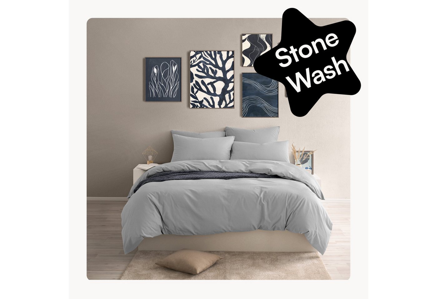 Seralino Bettwäsche Set 135x200 inkl. 80x80 Kissenbezug (100% Baumwolle) Perkal, Bio Perkal, besonders weich & atmungsaktiv, BCI zertifiziert, mit Reißverschluss von Seralino