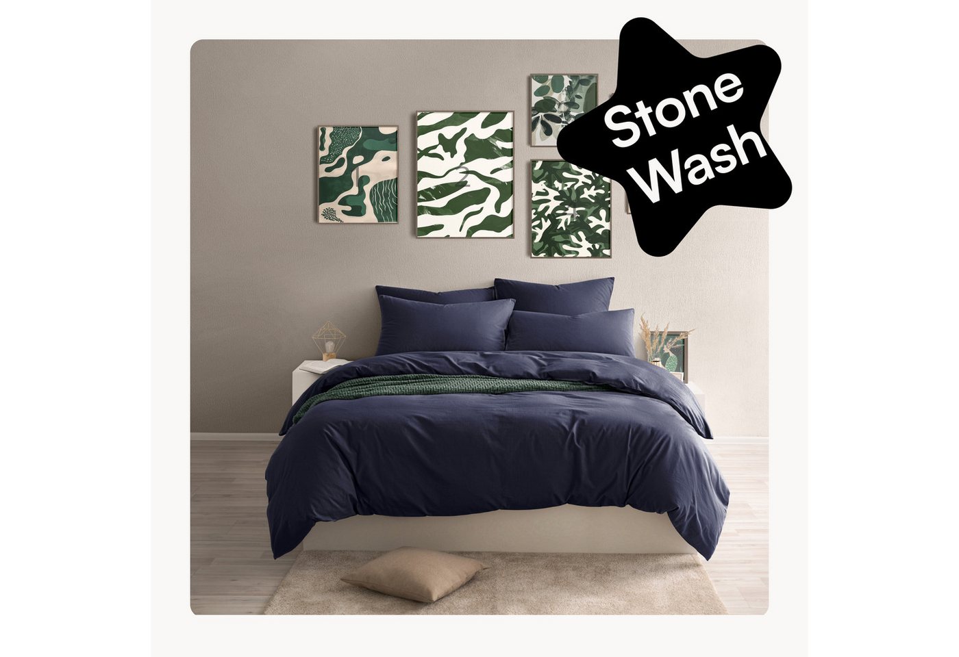 Seralino Bettwäsche Set 135x200 inkl. 80x80 Kissenbezug (100% Baumwolle) Perkal, Bio Perkal, besonders weich & atmungsaktiv, BCI zertifiziert, mit Reißverschluss von Seralino