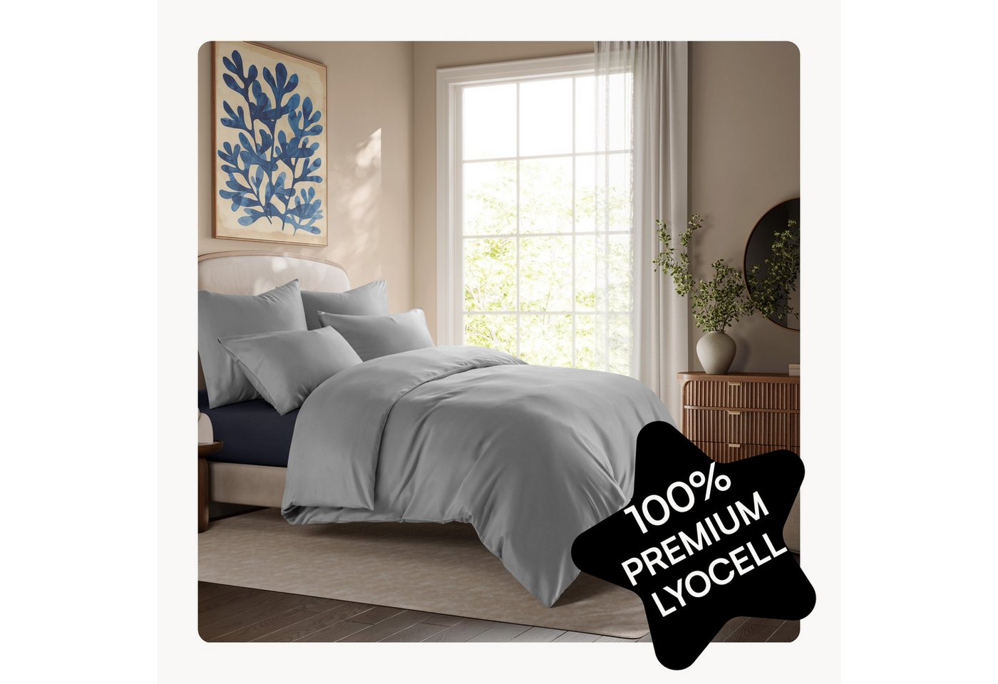 Seralino Bettwäsche Set in Gr. 135x200, 155x220, 200x200 cm, 100% Lyocell (Tencel), Besonders weich & atmungsaktiv – aus natürlichen Eukalyptusfasern von Seralino