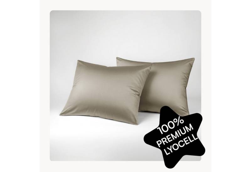 Seralino Kissenbezüge Set aus 100% Lyocell (Tencel) in Gr. 40x80, 80x80, 40x60cm, (2 Stück), besonders weich, schnelltrocknend, atmungsaktiv, aus Eukalyptusfasern von Seralino
