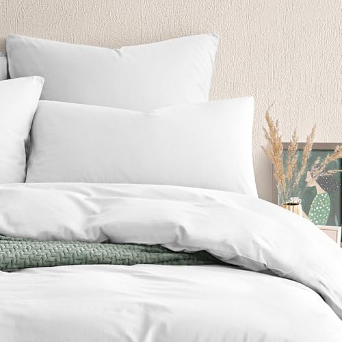 Seralino Kissenbezug 40 x 60 Weiß (2er Set) | 100% Bio Baumwolle Perkal (weich angeraut) | atmungsaktier weicher Kopfkissenbezug 40x60 mit Reißverschluss | Oeko-Tex von Seralino