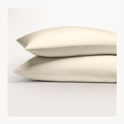 Seralino Kissenbezug 50x80 Creme (2er Set) aus 100% Bio Baumwolle, Oeko-Tex Zertifiziert, Kopfkissenbezug weich & atmungsaktiv, Kissenbezug 50 x 80 mit Reißverschluss, Kissenhülle Anti Milben von Seralino
