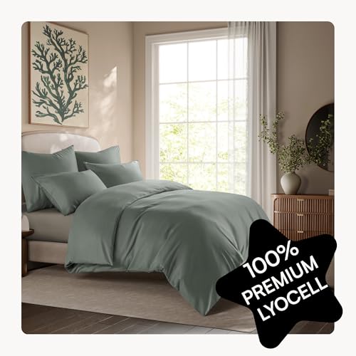 Seralino Lyocell Bettwäsche 200x200 Grün + 80x80 cm | 100% Lyocell | weich & hochwertig | Reißverschluss | Oeko-Tex | Eukalyptus Bettwäsche | Atmungsaktiv gegen Schweiß Seralino Lyocell Bettwäsche 200x200 Grün + 80x80 cm | 100% Lyocell | weich & hochwertig | Reißverschluss | Oeko-Tex | Eukalyptus Bettwäsche | Atmungsaktiv gegen Schweiß von Seralino