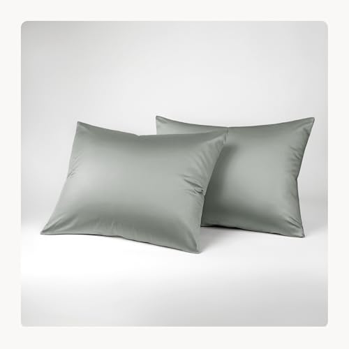 Seralino Lyocell Kissenbezug 40x60 Grün (2er Set)| 100% Eukalyptus Kopfkissenbezug 40x60 (Tencel)| weiche hochwertige Kissenhülle | Reißverschluss | Oeko-Tex | Atmungsaktiv | Allergiker Kissenbezüge von Seralino