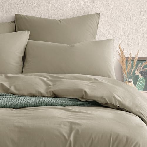 Seralino Perkal Kissenbezug 40x60 Beige/Taupe (2er Set) | 100% Bio Baumwolle| Polsterbezug mit Reißverschluss | Kissenbezug 80x40 | Kissenbezüge 40 x 60 | Oeko-Tex von Seralino