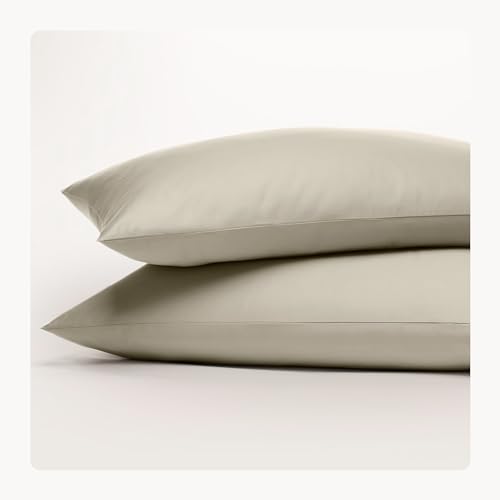 Seralino Seitenschläferkissen Bezug 40 x 145 Taupe/Beige (2er Set) 100% Bio Baumwolle, Oeko-Tex, atmungsaktiv, Bezug für Seitenschläferkissen mit Reissverschluss, Bezug Seitenschläferkissen 145x40 von Seralino