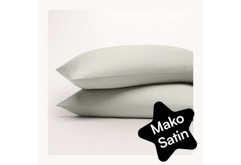 Seralino Seitenschläferkissenbezug Mako Satin Kissenbezug (100% Bio Baumwolle) weich, hautfreundlich, (2 Stück), Fairtrade/ GOTS zertifizierte uni Kissenhülle mit Reißverschluss von Seralino