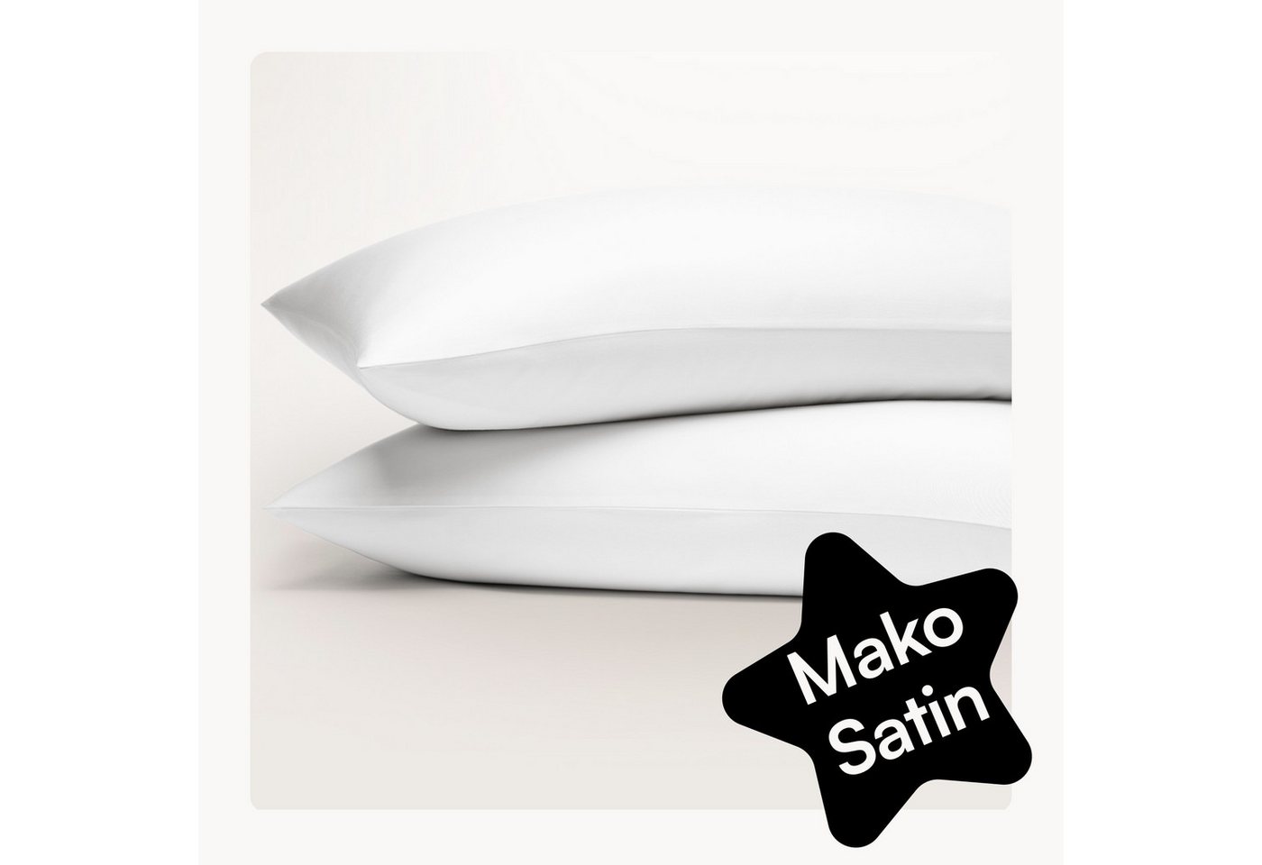 Seralino Seitenschläferkissenbezug Mako Satin Kissenbezug (100% Bio Baumwolle) weich, hautfreundlich, (2 Stück), Fairtrade/ GOTS zertifizierte uni Kissenhülle mit Reißverschluss von Seralino