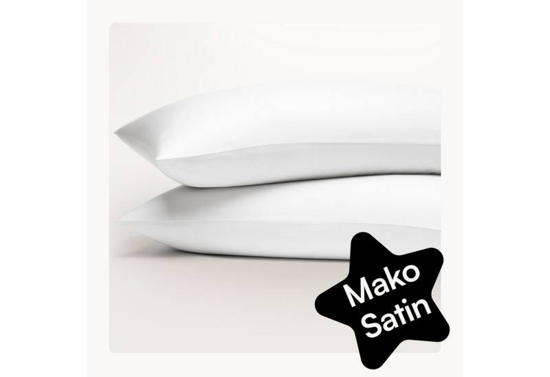 Seralino Seitenschläferkissenbezug Mako Satin Kissenbezug (100% Bio Baumwolle) weich, hautfreundlich, (2 Stück), Fairtrade/ GOTS zertifizierte uni Kissenhülle mit Reißverschluss von Seralino