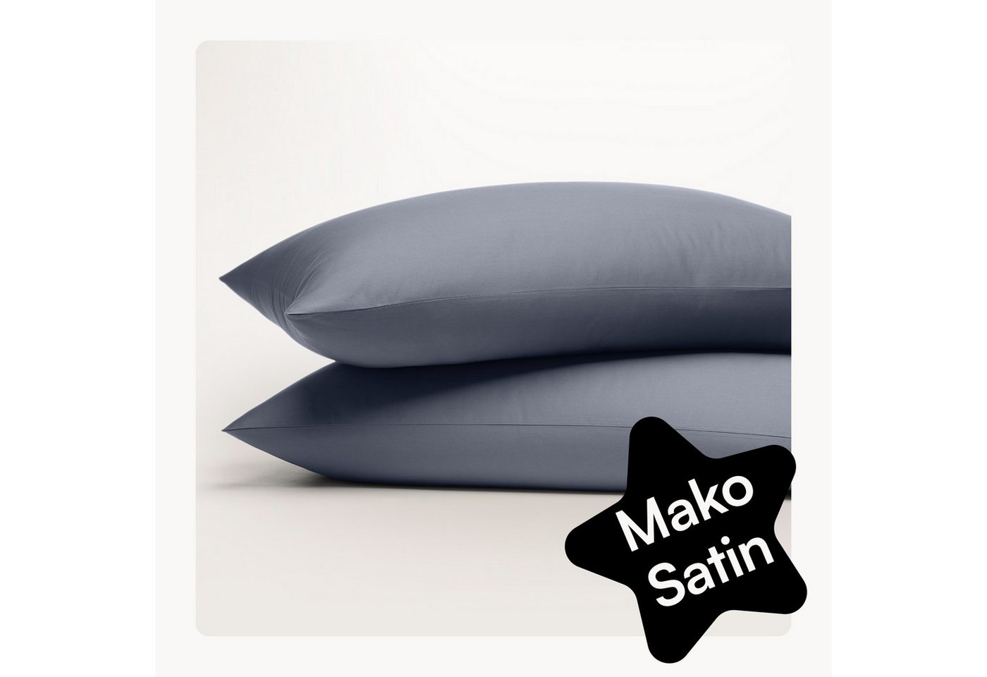 Seralino Seitenschläferkissenbezug Mako Satin Kissenbezug (100% Bio Baumwolle) weich, hautfreundlich, (2 Stück), Fairtrade/ GOTS zertifizierte uni Kissenhülle mit Reißverschluss von Seralino