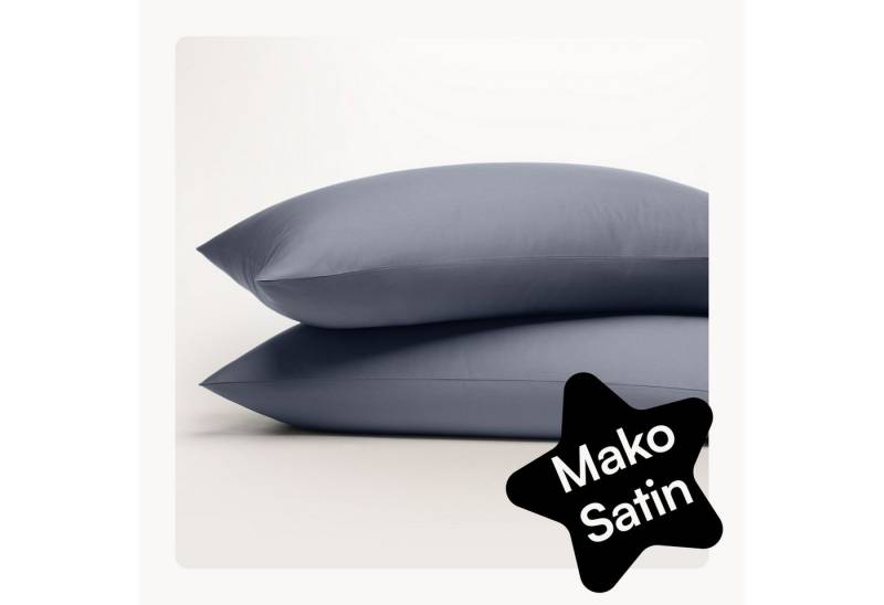 Seralino Seitenschläferkissenbezug Mako Satin Kissenbezug (100% Bio Baumwolle) weich, hautfreundlich, (2 Stück), Fairtrade/ GOTS zertifizierte uni Kissenhülle mit Reißverschluss von Seralino