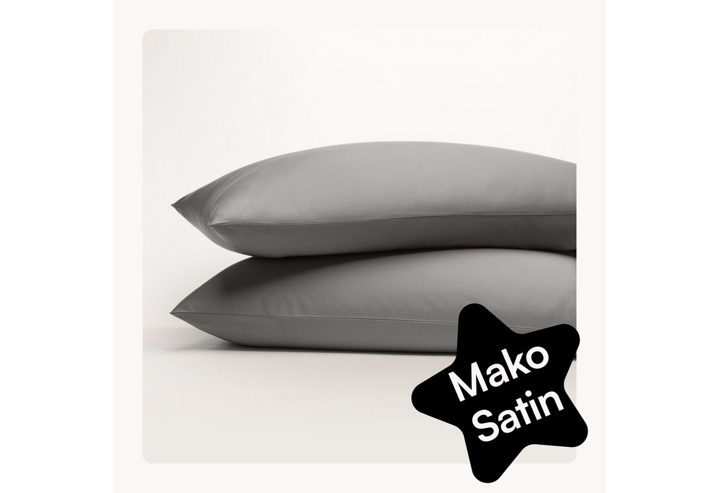 Seralino Seitenschläferkissenbezug Mako Satin Kissenbezug (100% Bio Baumwolle) weich, hautfreundlich, (2 Stück), Fairtrade/ GOTS zertifizierte uni Kissenhülle mit Reißverschluss von Seralino