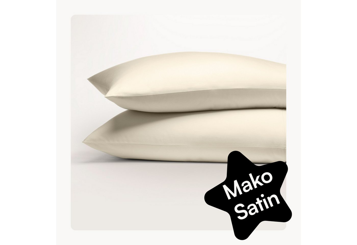 Seralino Seitenschläferkissenbezug Mako Satin Kissenbezug (100% Bio Baumwolle) weich, hautfreundlich, (2 Stück), Fairtrade/ GOTS zertifizierte uni Kissenhülle mit Reißverschluss von Seralino