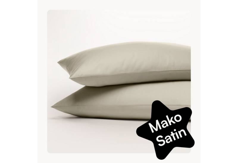 Seralino Seitenschläferkissenbezug Mako Satin Kissenbezug (100% Bio Baumwolle) weich, hautfreundlich, (2 Stück), Fairtrade/ GOTS zertifizierte uni Kissenhülle mit Reißverschluss von Seralino