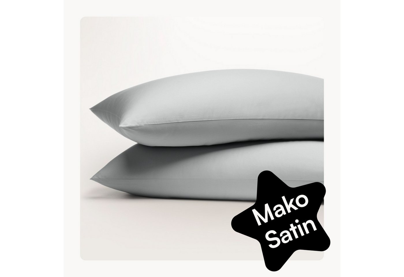 Seralino Seitenschläferkissenbezug Mako Satin Kissenbezug (100% Bio Baumwolle) weich, hautfreundlich, (2 Stück), Fairtrade/ GOTS zertifizierte uni Kissenhülle mit Reißverschluss von Seralino
