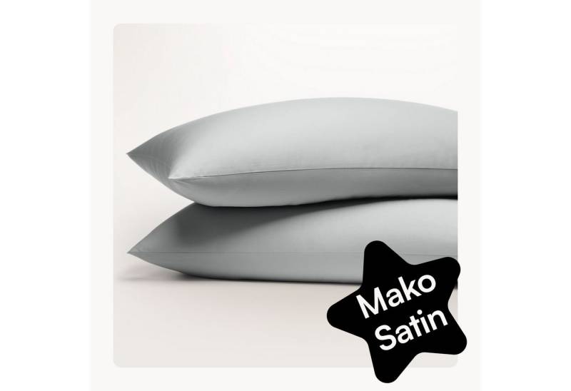 Seralino Seitenschläferkissenbezug Mako Satin Kissenbezug (100% Bio Baumwolle) weich, hautfreundlich, (2 Stück), Fairtrade/ GOTS zertifizierte uni Kissenhülle mit Reißverschluss von Seralino