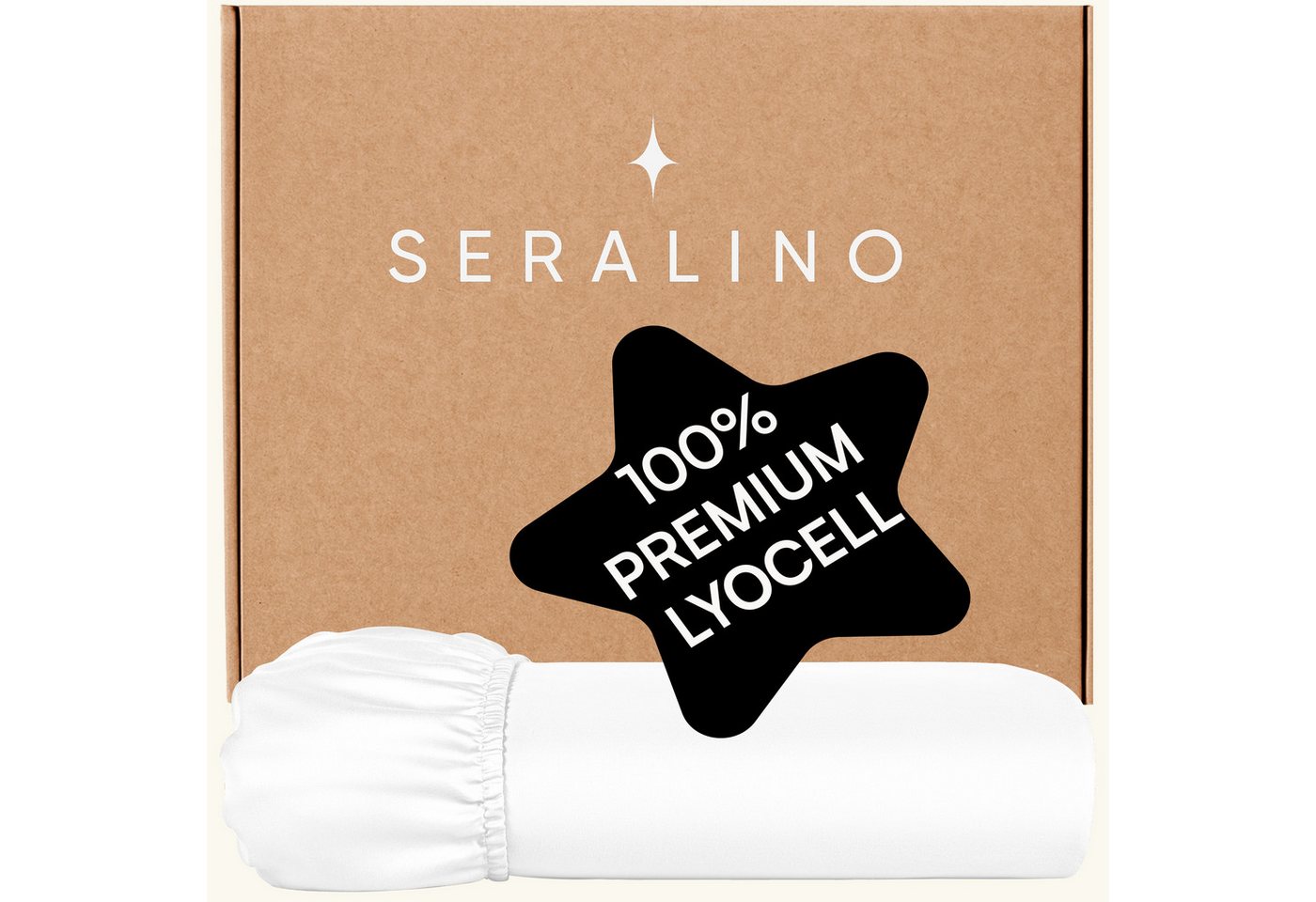 Seralino Spannbettlaken 100% Lyocell (Tencel), weiches, atmungsaktives Spannbetttuch, Gummizug: rundum, besonders weich, schnelltrocknend, atmungsaktiv, natürlicher Rohstoff von Seralino