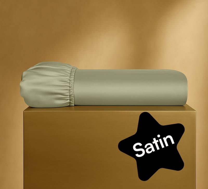 Seralino Spannbettlaken Mako Satin Spannbetttuch (100% Bio Baumwolle), 100% Bio-Baumwolle, Gummizug: rundum, Etiketten zeigen Seiten – schnelles, unkompliziertes Beziehen garantiert., Fairtrade/ GOTS zertifizierte uni Bettlaken, weich von Seralino