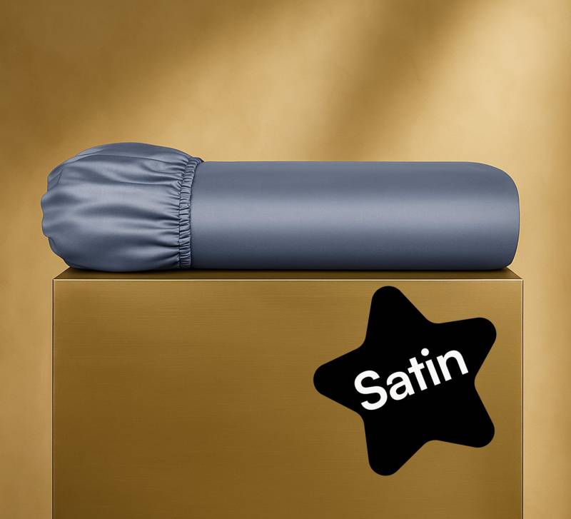 Seralino Spannbettlaken Mako Satin Spannbetttuch (100% Bio Baumwolle), 100% Bio-Baumwolle, Gummizug: rundum, Etiketten zeigen Seiten – schnelles, unkompliziertes Beziehen garantiert., Fairtrade/ GOTS zertifizierte uni Bettlaken, weich von Seralino