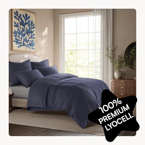 Seralino Tencel Bettwäsche 200x200 Blau + 80x80 cm Dunkelblau | 100% Lyocell| besonders weiche hochwertig | Reißverschluss | Oeko-Tex | für Allergiker geeignet | Anti Schwitz Bettwäsche | Seralino Tencel Bettwäsche 200x200 Blau + 80x80 cm Dunkelblau | 100% Lyocell| besonders weiche hochwertig | Reißverschluss | Oeko-Tex | für Allergiker geeignet | Anti Schwitz Bettwäsche | von Seralino