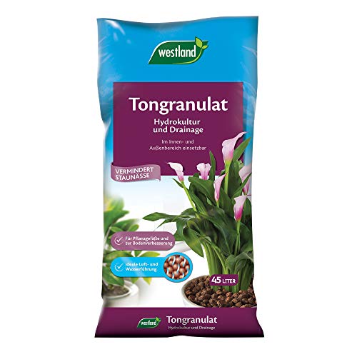 Westland Tongranulat, 45 l – Pflanzgranulat ideal für Hydrokultur, Drainage Substrat ohne chemische Zusätze, für Innen- und Außenbereich, Braun von Westland