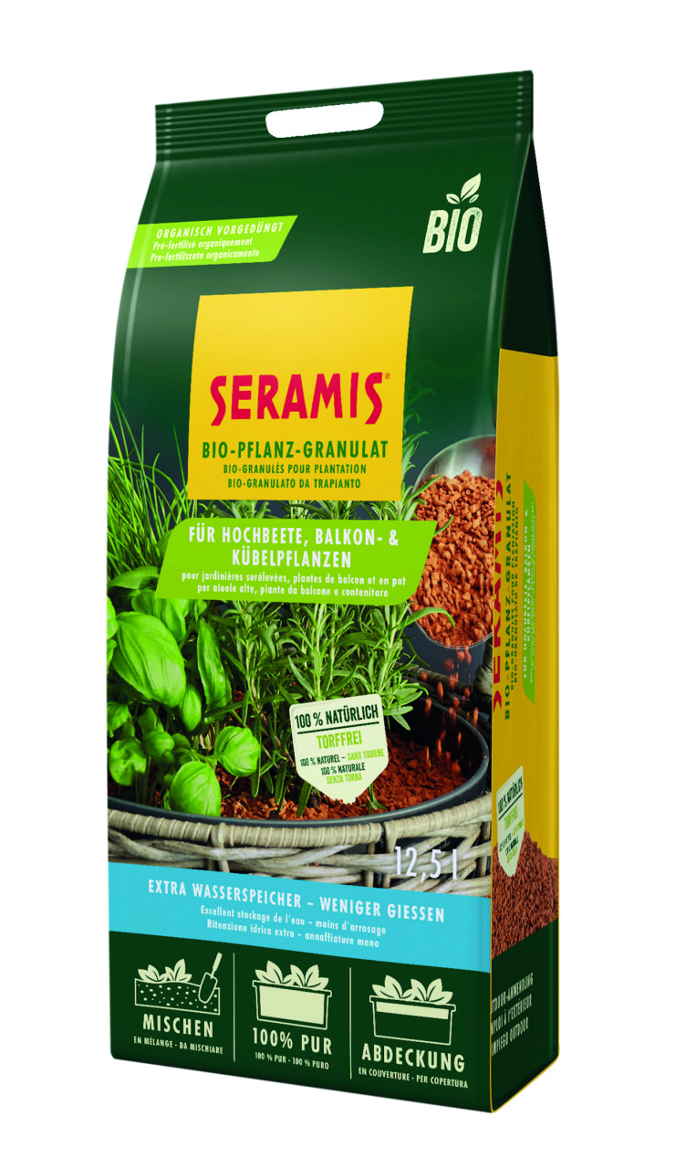 Seramis Bio-Pflanz-Granulat für Hochbeete, Balkon- & Kübelpflanzen 12,5 l von Seramis