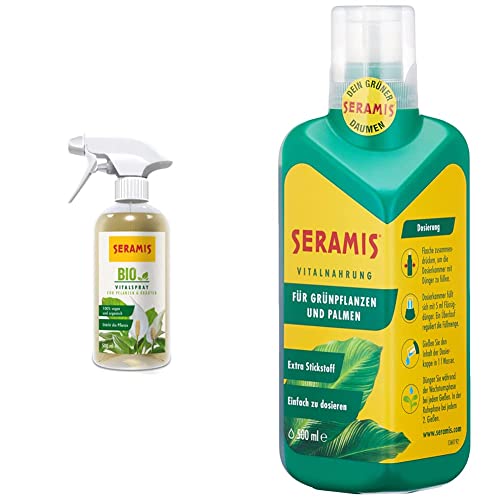 Seramis Bio-Vitalspray für Pflanzen und Kräuter, 500 ml – Pflanzenpflege für biologischen Anbau, gebrauchsfertiger Pflanzenstärker zum Sprühen & Vitalnahrung für Grünpflanzen und Palmen, 500 ml von Seramis