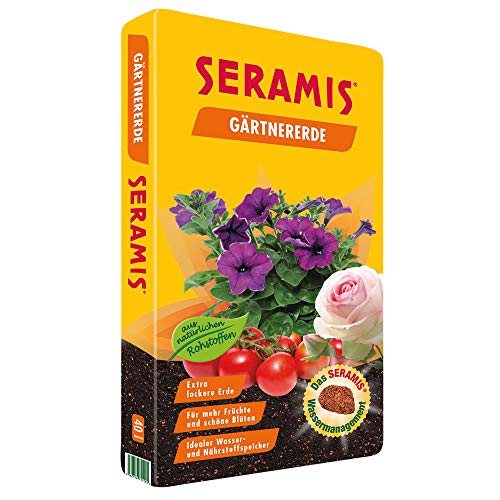 Seramis Gärtnererde, 40 l – extra lockere und torfreduzierte Erde mit Pflanz-Granulat zur Wasser- und Nährstoffspeicherung Seramis Gärtnererde, 40 l – extra lockere und torfreduzierte Erde mit Pflanz-Granulat zur Wasser- und Nährstoffspeicherung von Seramis