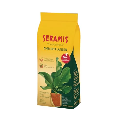 Seramis Pflanz-Granulat für alle Zimmerpflanzen, 2,5 l – Pflanzen Tongranulat, Blumenerde Ersatz zur Wasser- und Nährstoffspeicherung,Gelb von Seramis