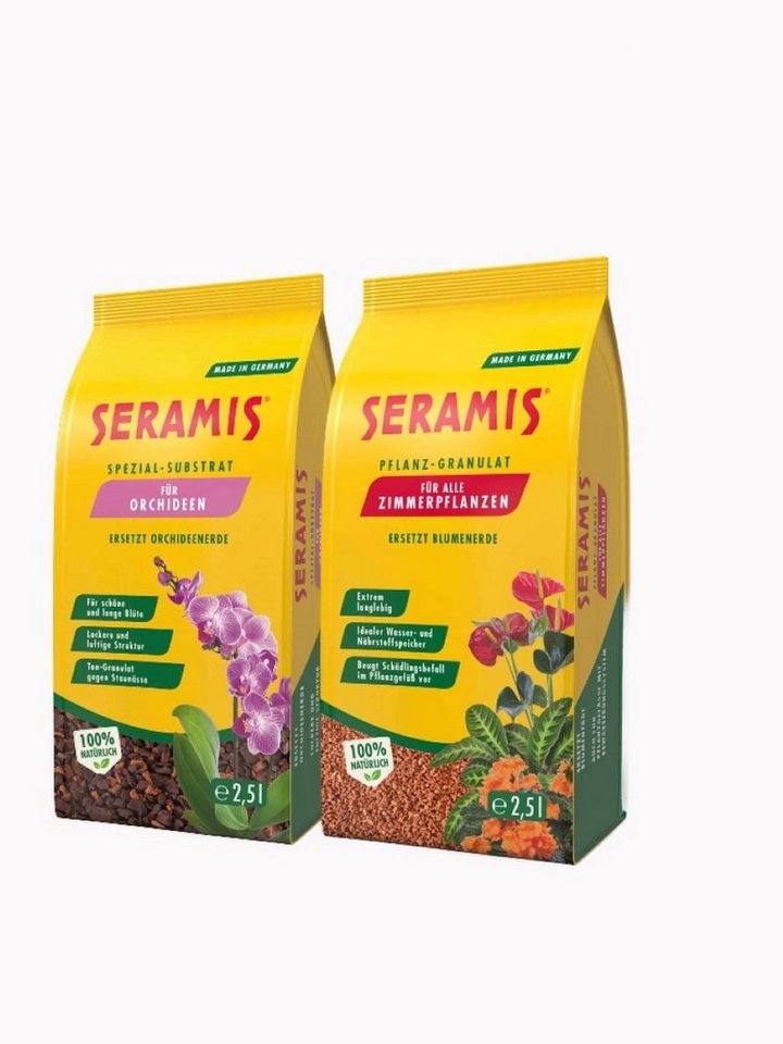 Seramis Pflanzgranulat Seramis Orchidee & Zimmerpflanzen Paket 2 teilig, mit Pflanzgranulat, (Set, 2-St., 2 Beutel a) 2,5 l), 2 Beutel a) 2,5 l von Seramis
