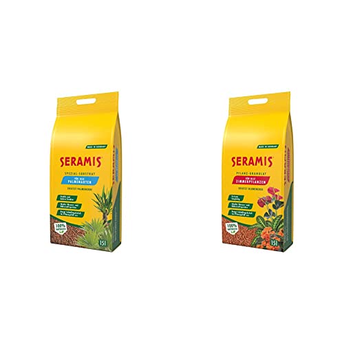 Seramis Spezial-Substrat für Palmen, 15 l & Pflanz-Granulat für alle Zimmerpflanzen, 15 l – Pflanzen Tongranulat, Blumenerde Ersatz zur Wasser- und Nährstoffspeicherung von Seramis