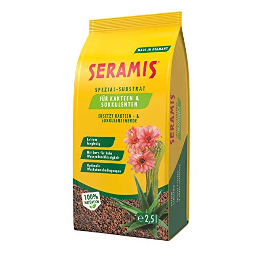 Seramis Spezial-Substrat für Kakteen und Sukkulenten, 2,5 l – Pflanzen Tongranulat, Kakteenerde Ersatz zur Wasser- und Nährstoffspeicherung, Rotbraun von Seramis