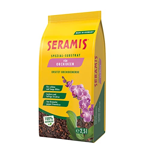 Seramis Spezial-Substrat für Orchideen, 2,5 l – Orchideensubstrat mit Tongranulat und Pinienrinde zur idealen Sauerstoff- und Nährstoffversorgung,Gelb von Seramis