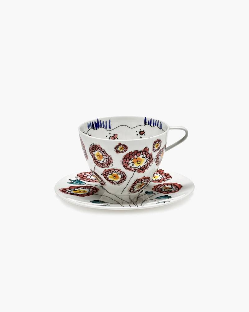 Cappuccinotasse mit Untere 8 cm Midnight Flowers Anemone Milk von Serax