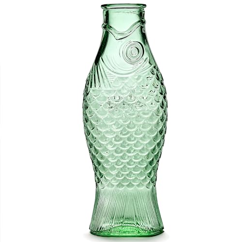 Glasflasche „Fisch“ Paola Navone, durchsichtiges Glas, 1 Liter von Serax