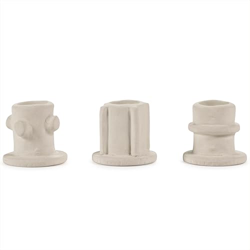 Serax Molly Kerzenhalter | Off-White Steingut mit mattem Finish | 3er Set | Moderne Wohnkultur für Wohnzimmer & Tisch | Mix & Match Deko-Set (01) von Serax