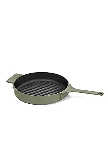 SERAX Gusseisen Grill Pfanne 26 cm - Grillpfanne für Induktion, Gas, Elektro, Keramik & Backofen - Bratpfanne Gusseisenpfanne von Serax