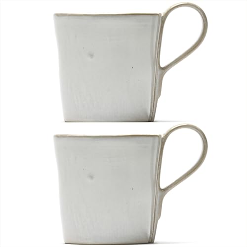 Serax Kaffeetassen La Mère Geschirr von Marie Michielssen | 2 Steingut-Tassen mit Henkel in gebrochenem Weiß | Wiederverwendbar für heiße Getränke | Tassen-Set für Zuhause oder to go | Espresso, Latte von Serax