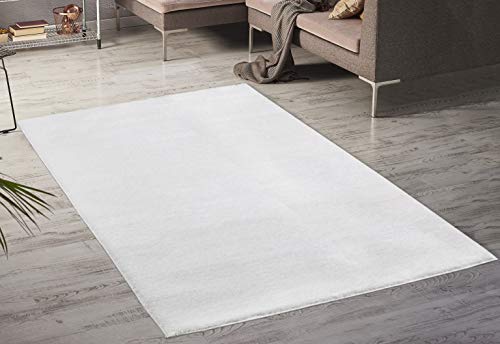 Serdim Rugs Paris Living Room Gliiter Teppich, einfarbig, 120 x 120 cm, elfenbeinfarben von Serdim Rugs